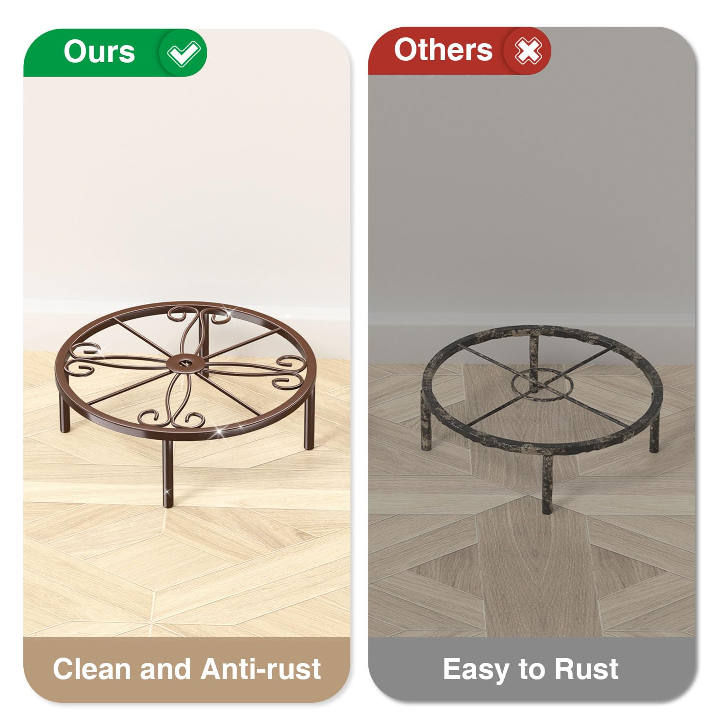 Josmimic bronze plant stand outdoor use shows rustproof performance for patios