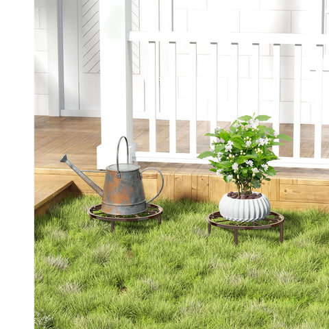 Josmimic bronze plant stand side view highlighting compact height for versatile placement