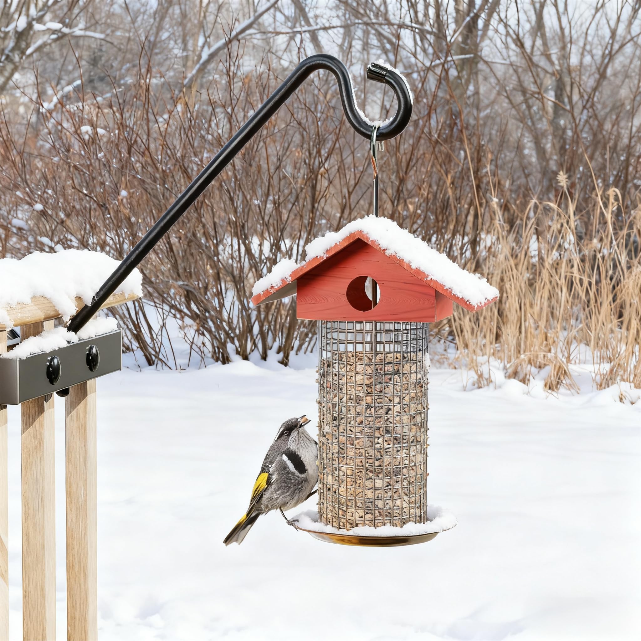 Josmimic weatherproof railing hanger offers strong hold for heavy planters.
