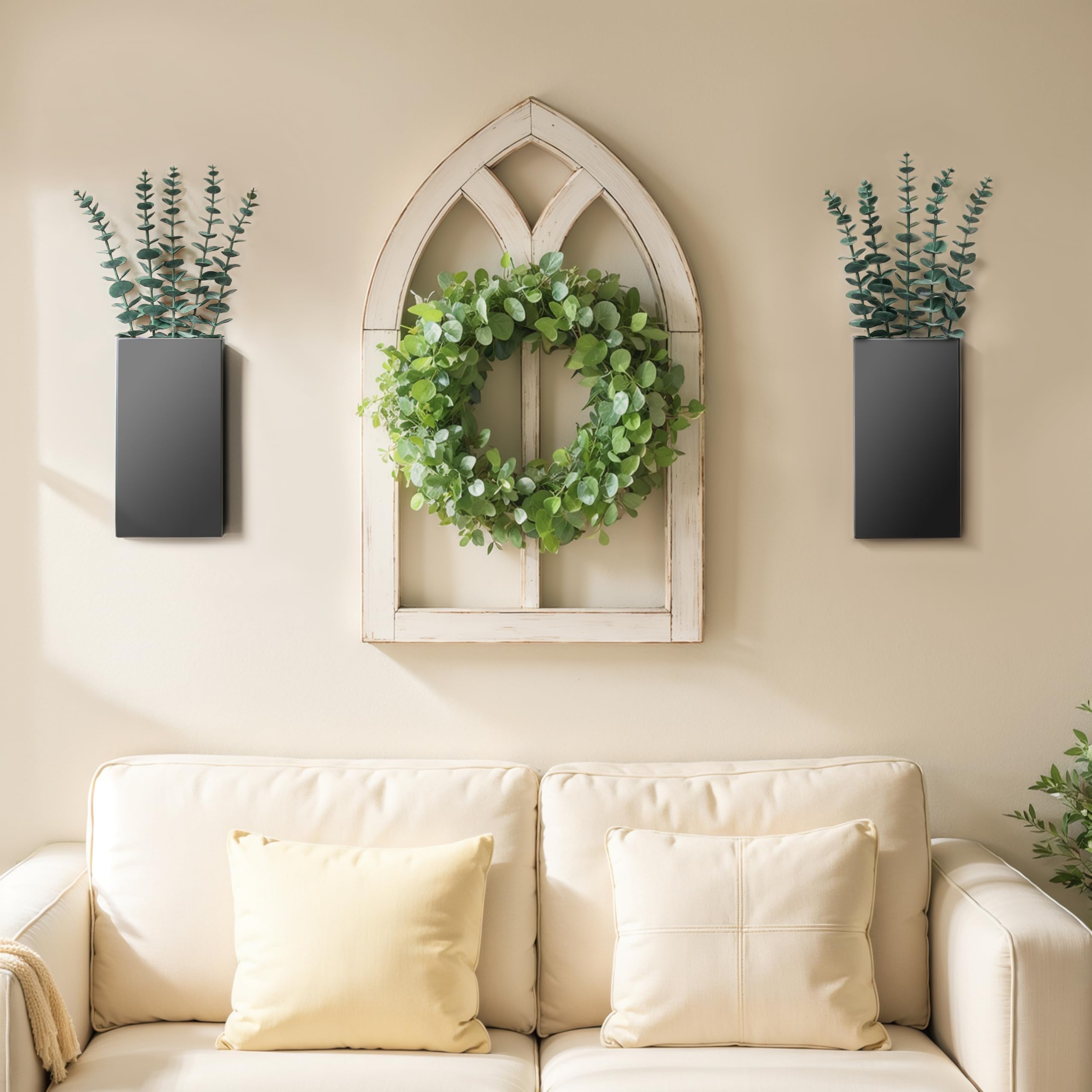 Includes waterproof stainless steel planters suitable for indoor and sheltered outdoor spaces.