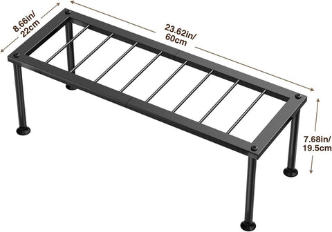 Josmimic ladder plant holder doubles as kitchen shelf or pet bowl elevating.