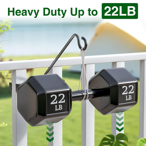 Josmimic 22 lb capacity deck hanger securely holds heavy items.