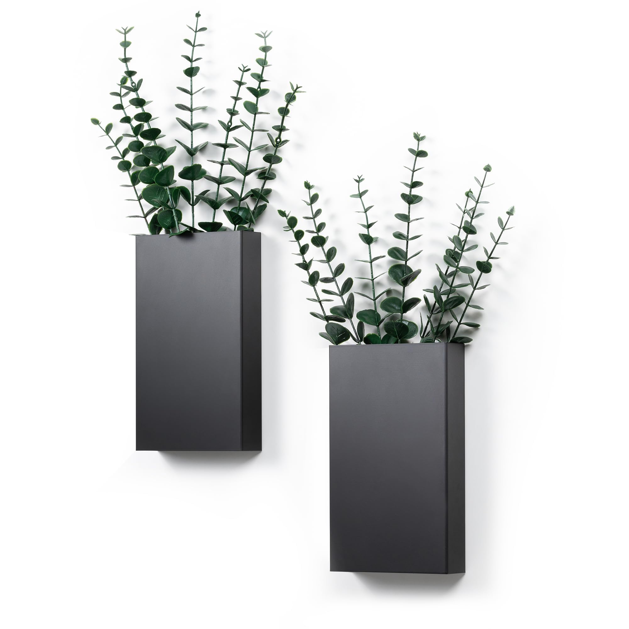 Josmimic two-pack wall planter black finish for vertical greenery.