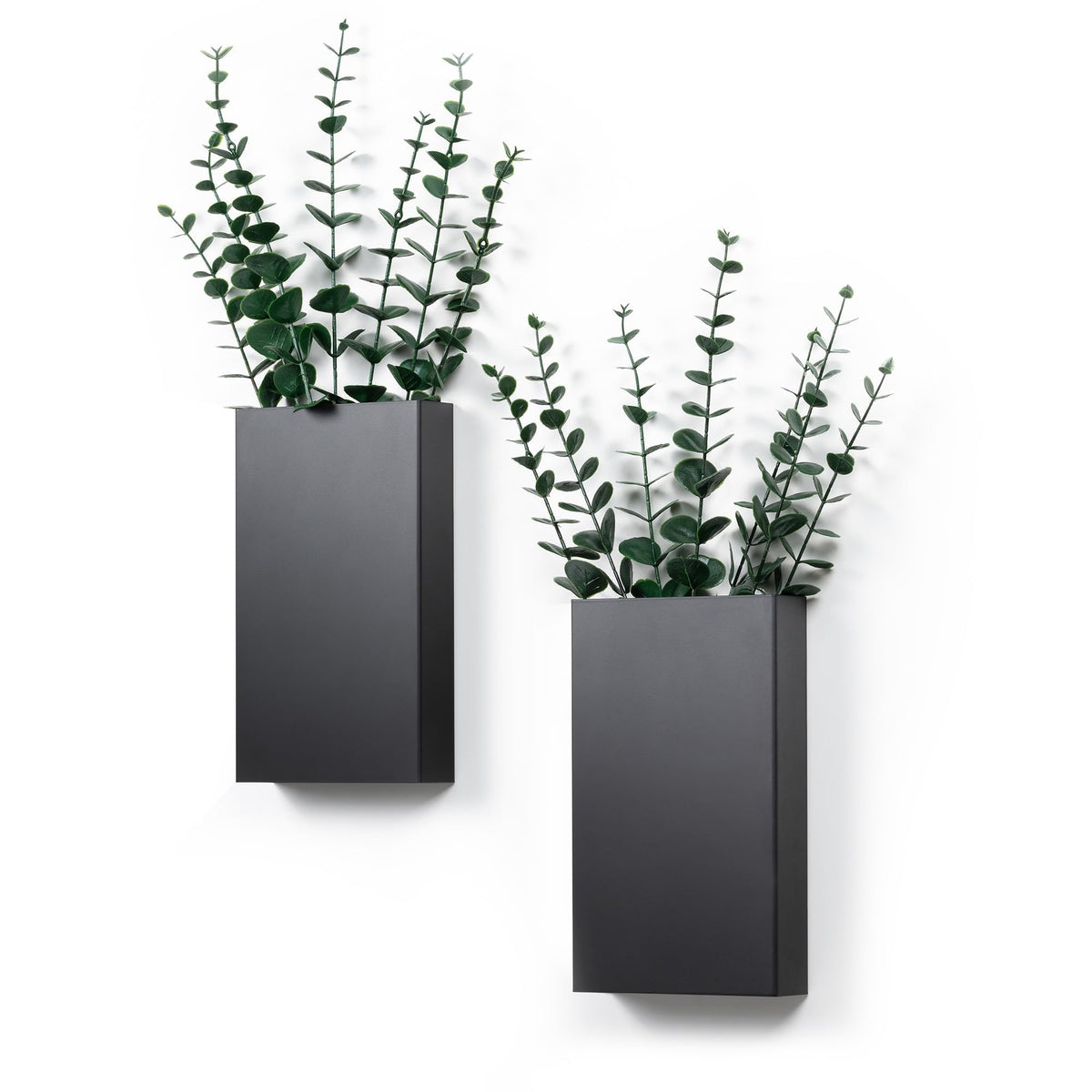 Josmimic two-pack wall planter black finish for vertical greenery.