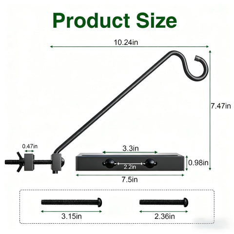Josmimic weatherproof stainless steel hanger withstands rain and sun year-round.