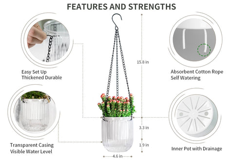 Josteve hanging planter designed for indoor or outdoor use.