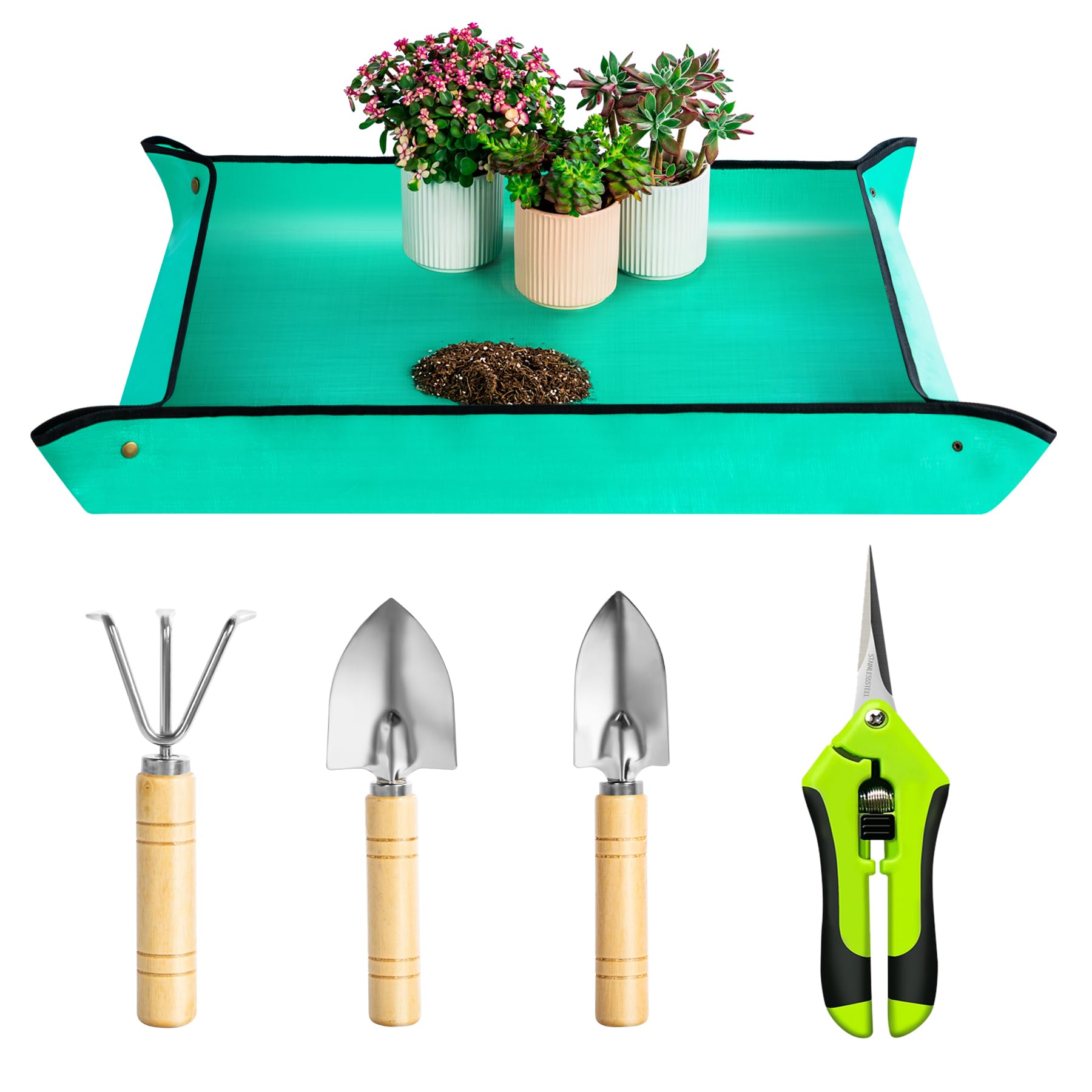 Josteve plant repotting mat protects surfaces during indoor transplanting and soil work.