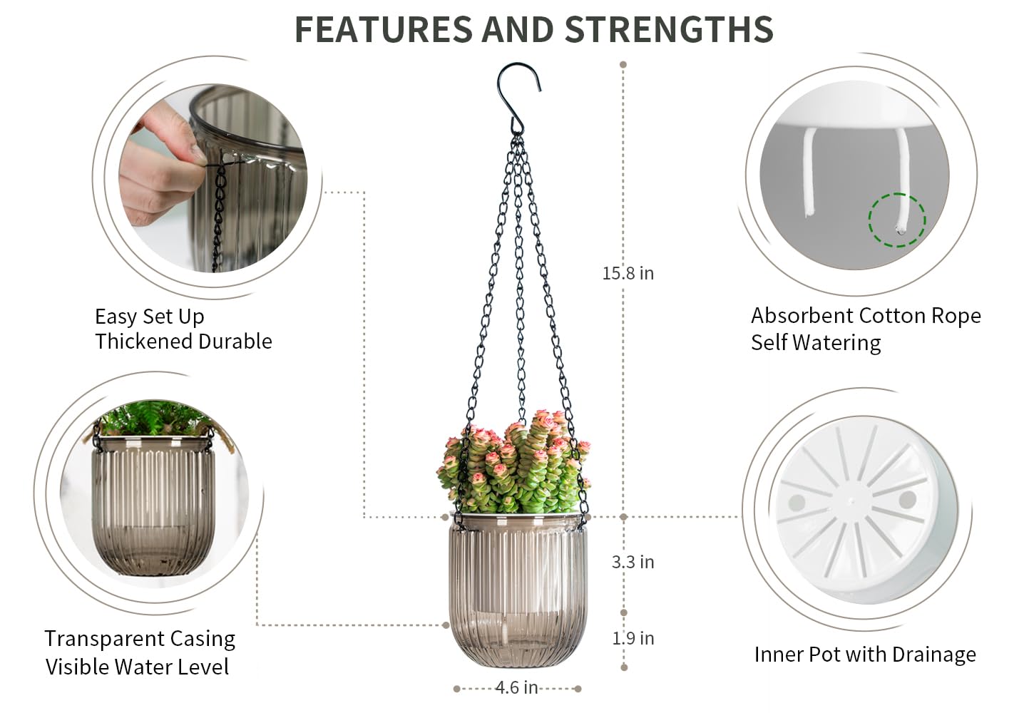 Josteve premium rust-resistant chains withstand sun and weather for outdoor use.