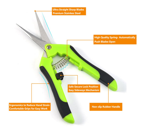 Josteve pruning shear features ultra sharp blades and secure lock.