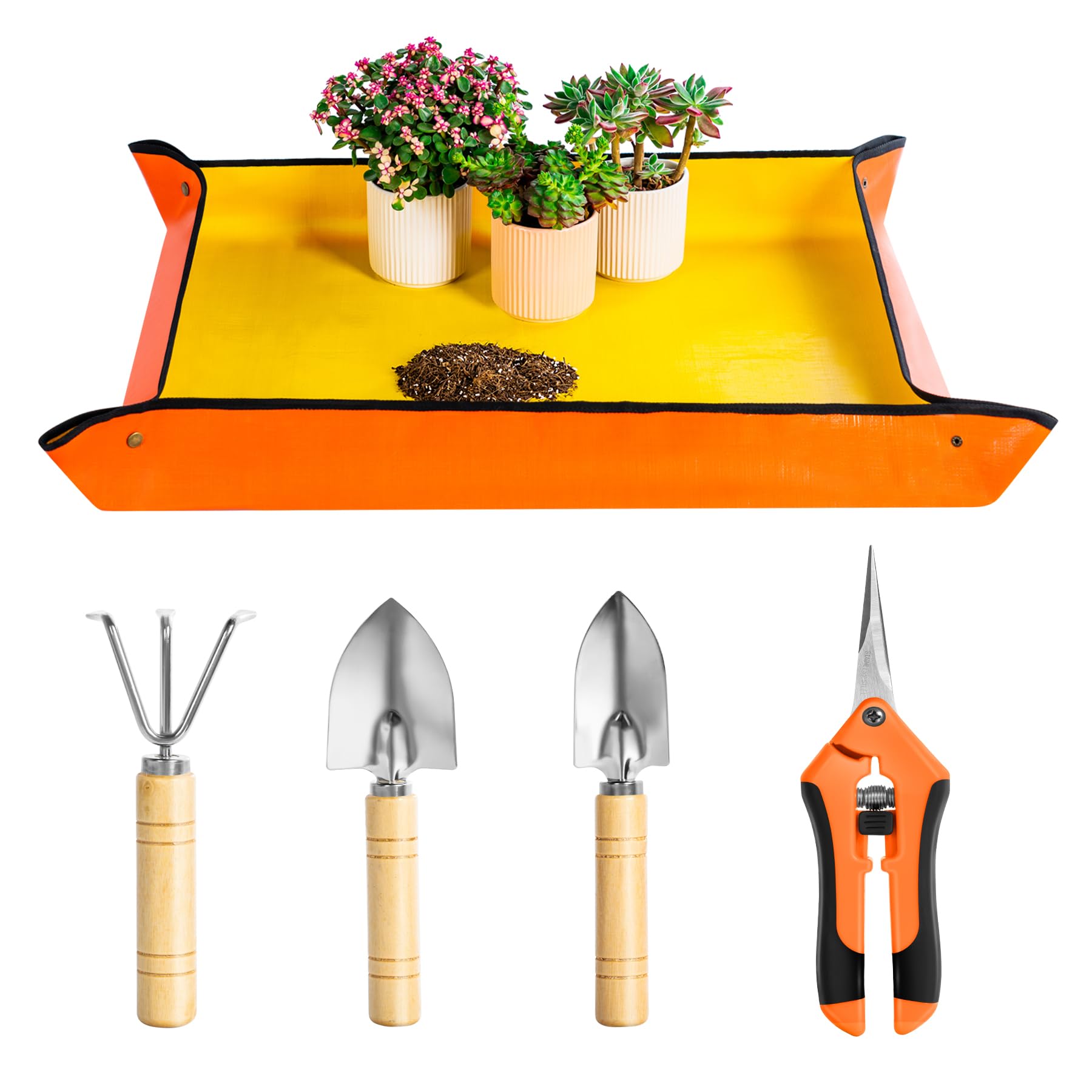 Josteve repotting mat for indoor plants keeps workspace tidy during transplanting.