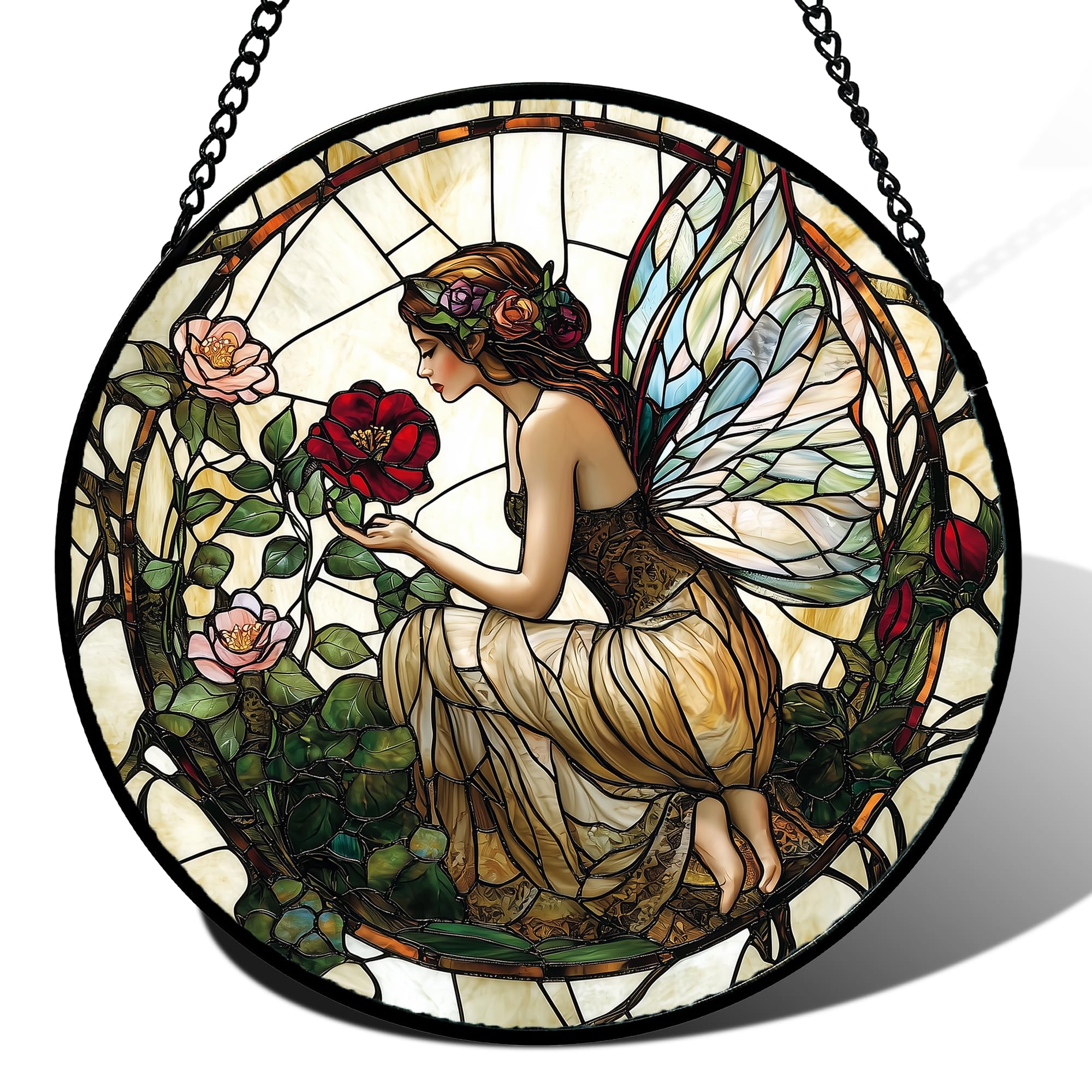 JOSUMALY stained-glass butterfly suncatcher brightens windows with color