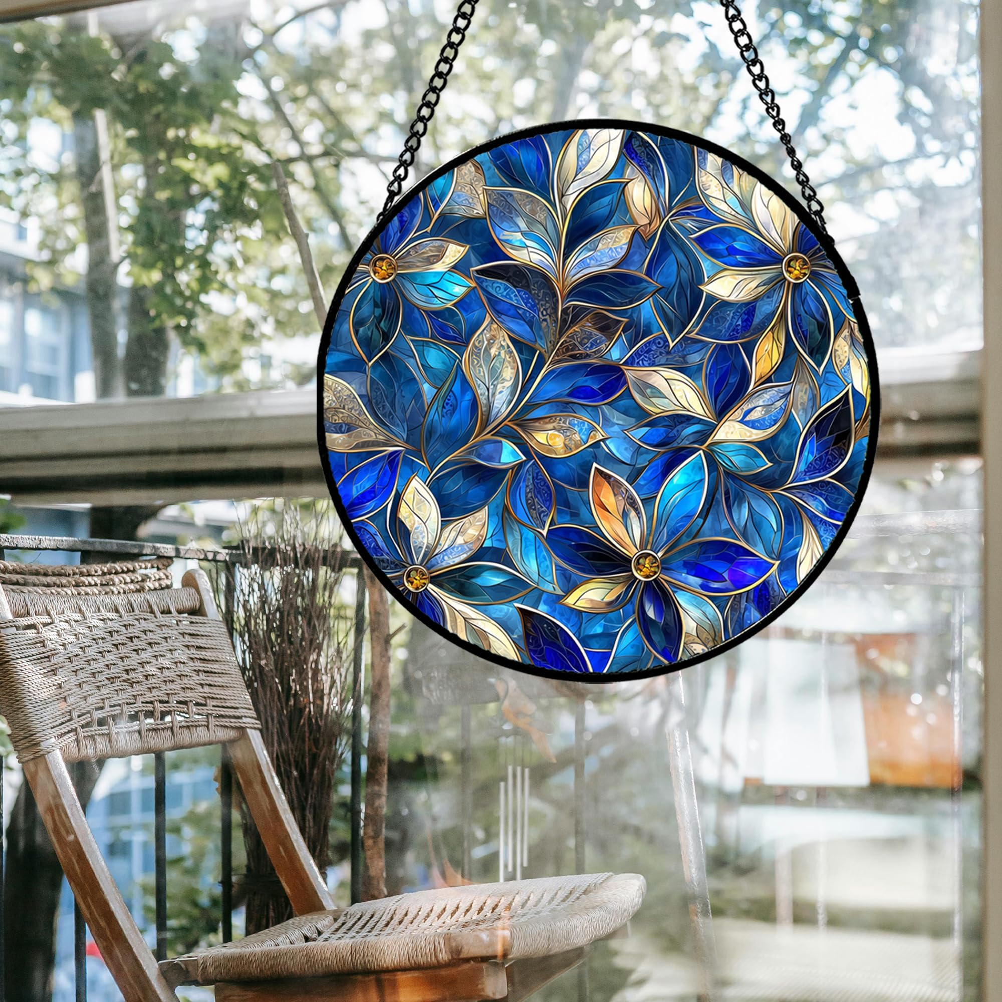 JOSUMALY UV-friendly glass art filters glare and softens indoor light