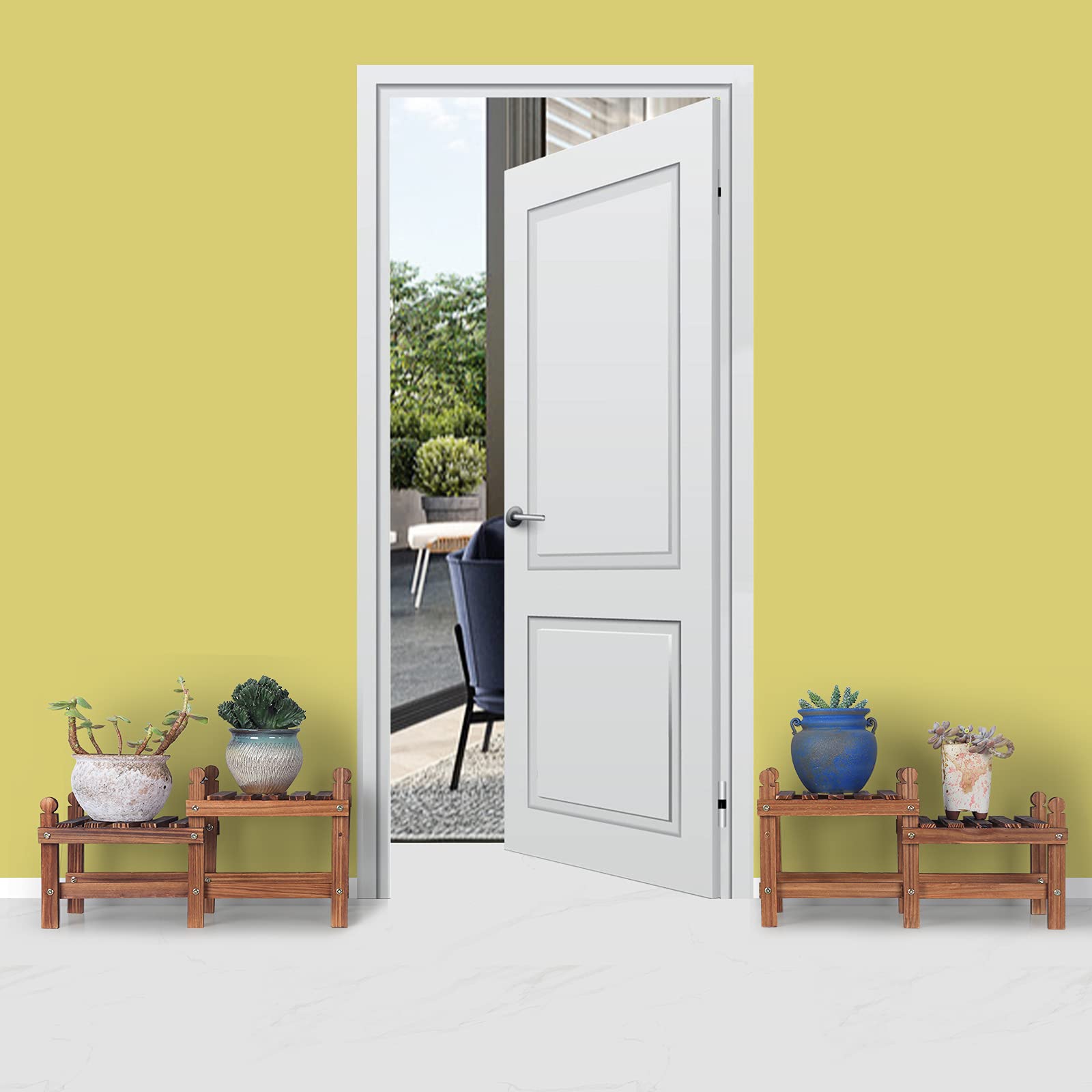 Jotboom indoor-outdoor wood stand blends rustic style with practicality