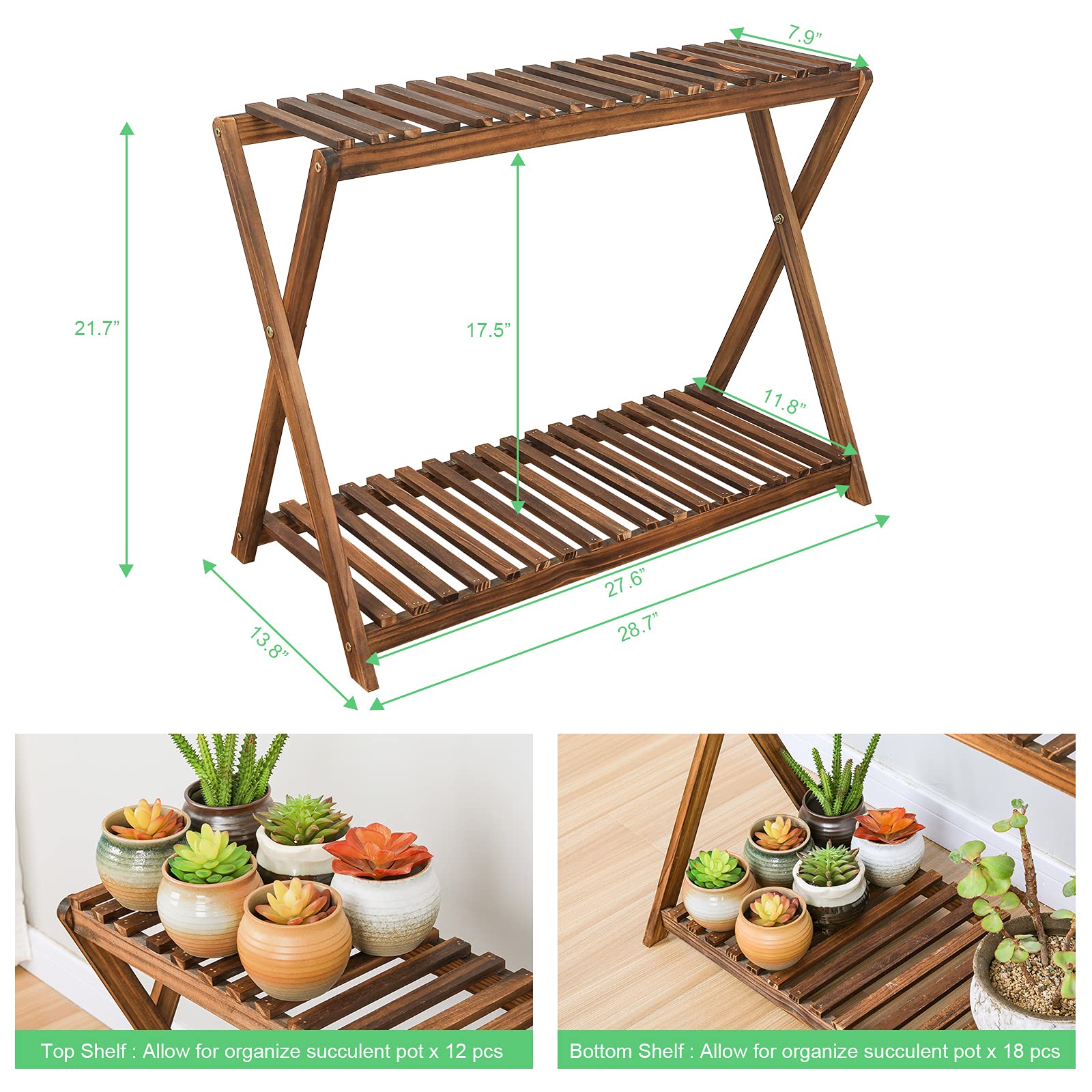 Jotboom plant stand bottom shelf offers extra storage for larger pots