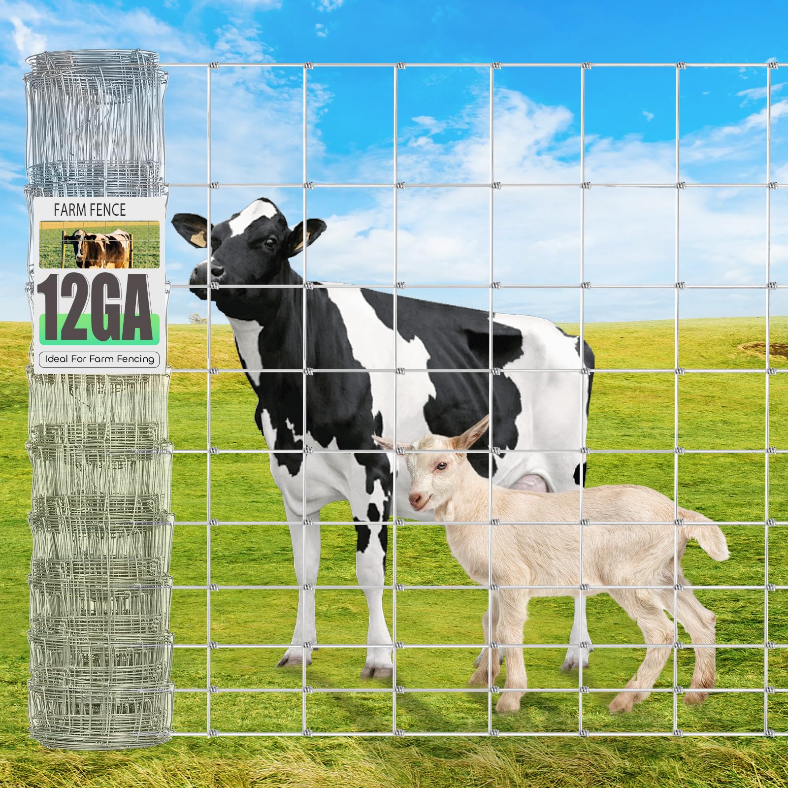 Jotesnew 12 Gauge heavy-duty cattle panel roll for durable farm fencing and garden trellis use