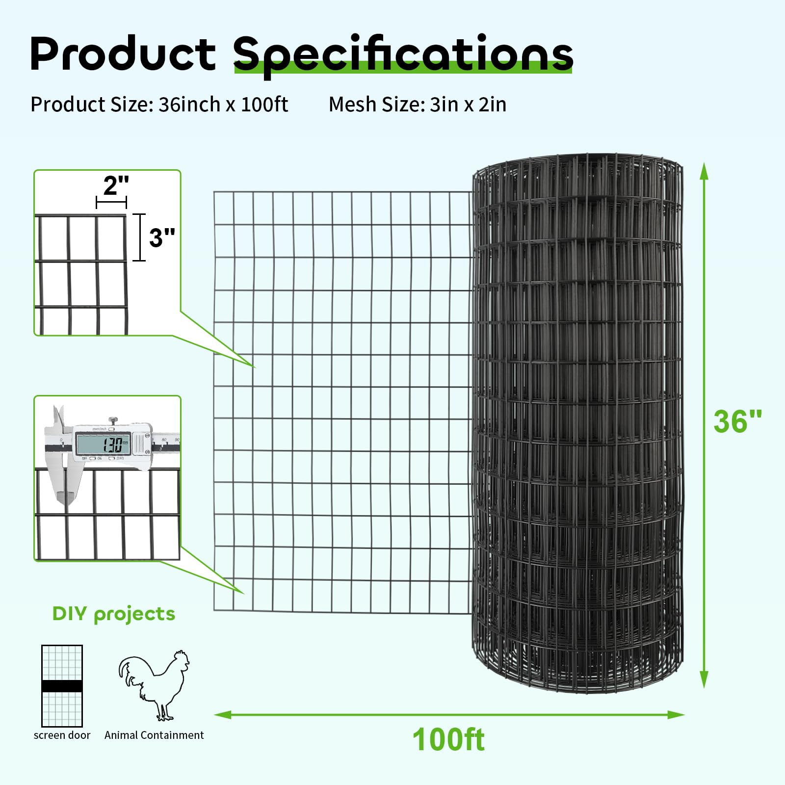 Jotesnew 2in x 3in mesh detail promotes airflow while keeping pests out.
