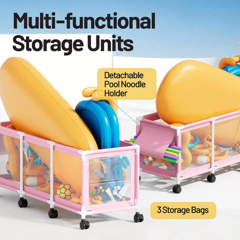Jotesnew pool storage with side pockets for small items organized
