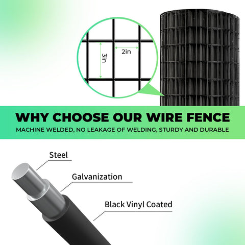 Jotesnew black vinyl-coated wire close-up displaying smooth protective finish.