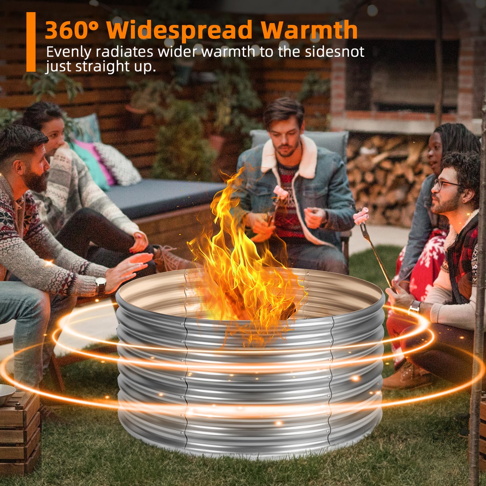 Jotesnew fire pit ring assembly for quick outdoor setup.