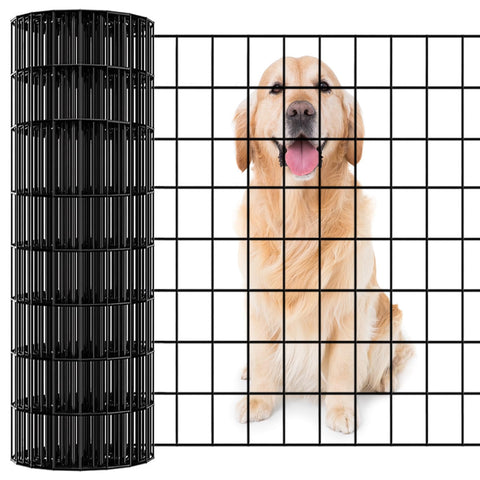 Jotesnew garden fence 24in x 100ft with black vinyl coating for durable yard borders