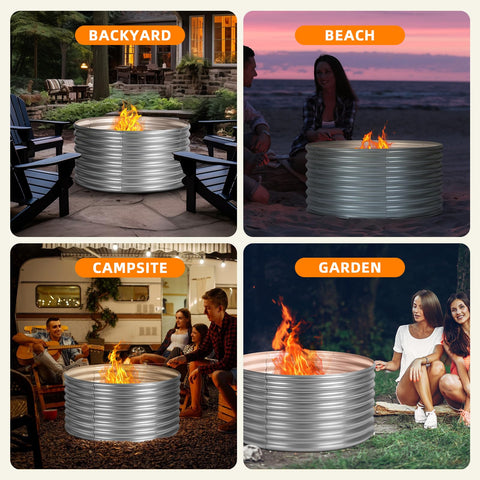 Jotesnew outdoor fire pit in backyard for family evenings.