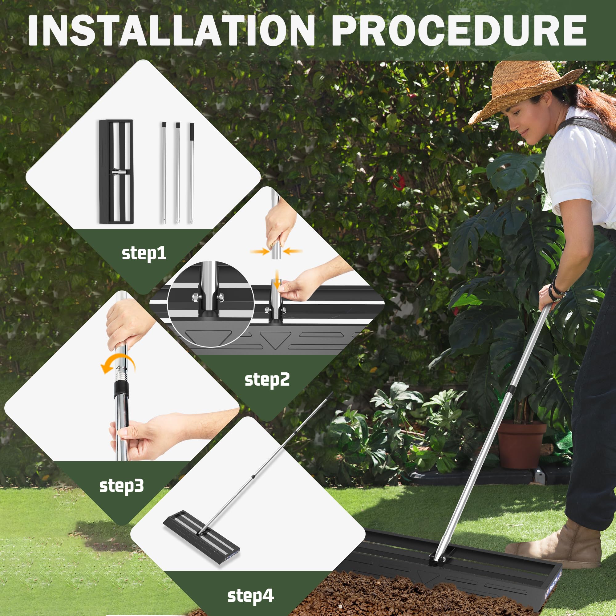 JouZYA leveler suitable for gardens, golf courses, and farms.