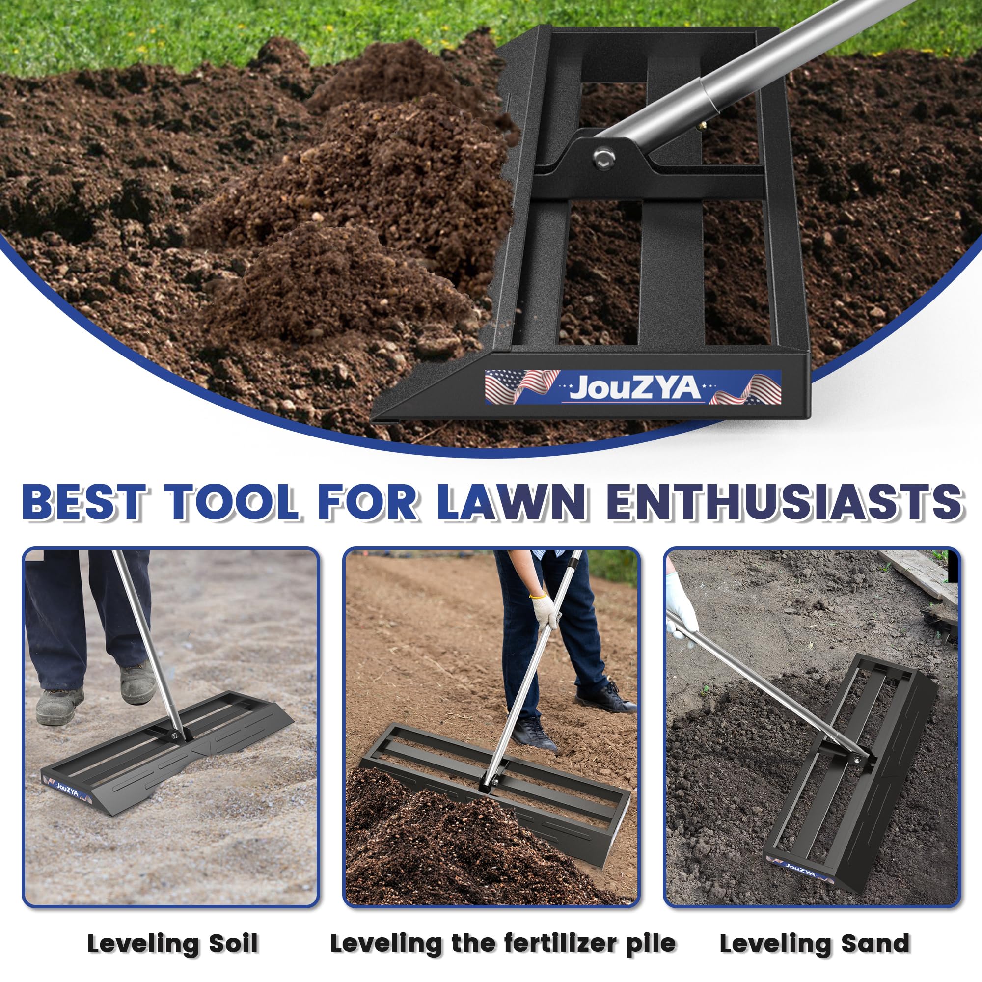 JouZYA stainless steel leveling head for durable, long-lasting performance.