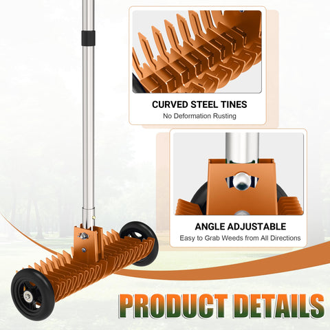 JouZYA Thatch Rake 18 steel teeth for durability and long life