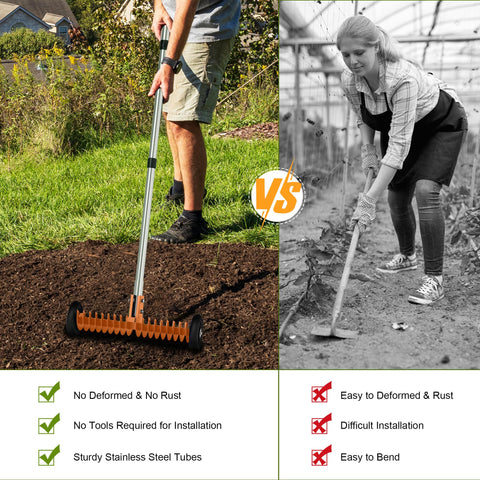 JouZYA Thatch Rake easy assembly and compact storage