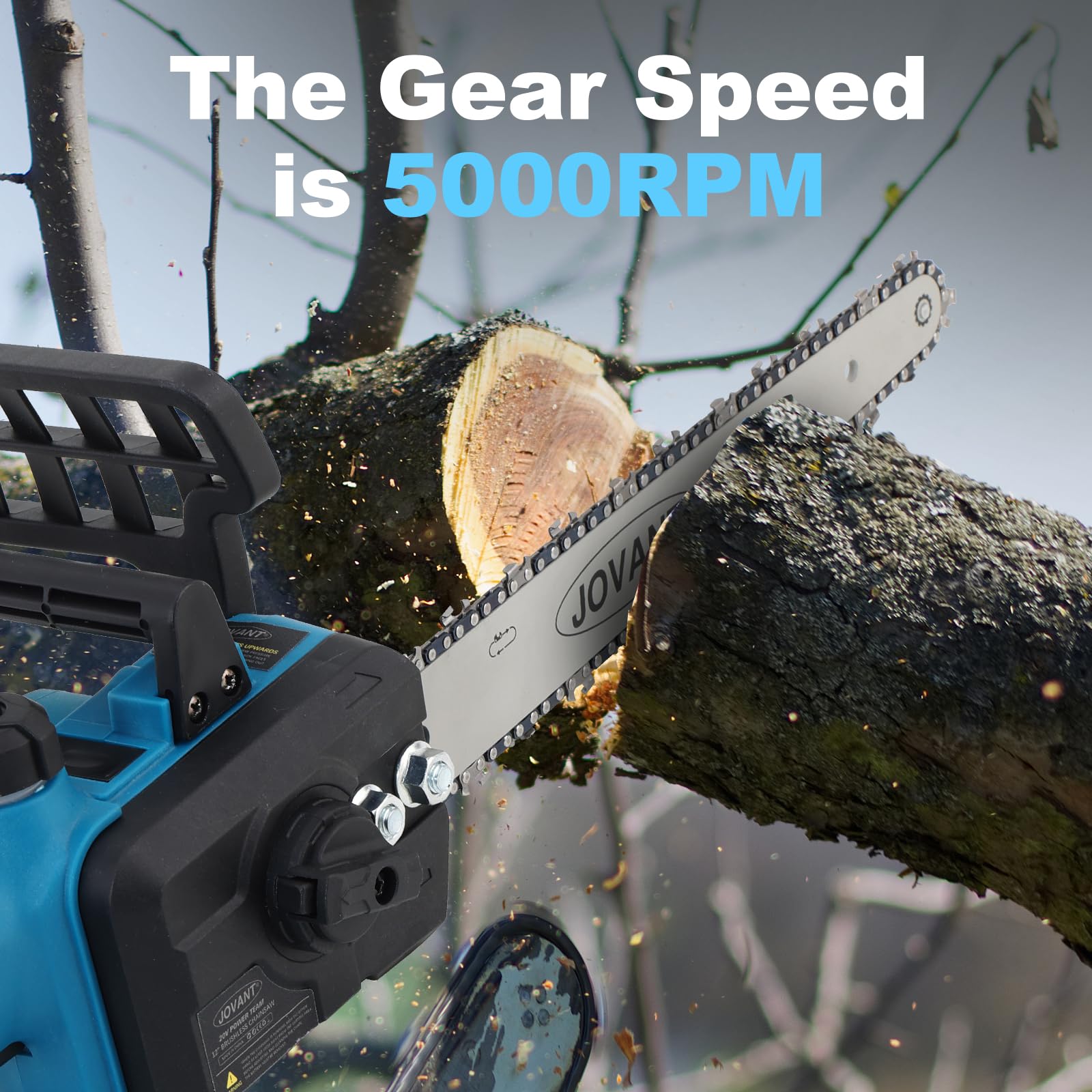 Jovant 2-in-1 mode switches between pole saw and mini chainsaw