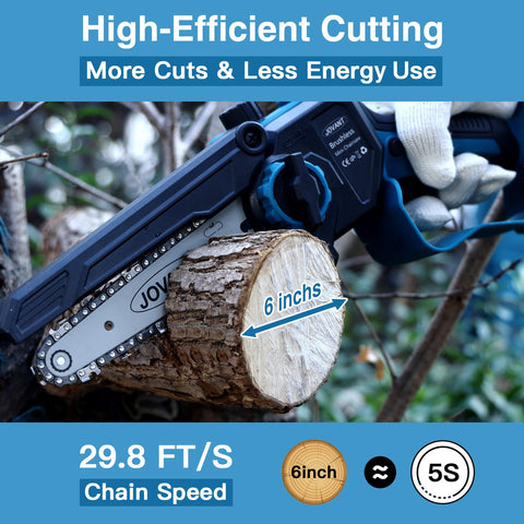 JOVANT quick charger enables fast recharging between pruning tasks.