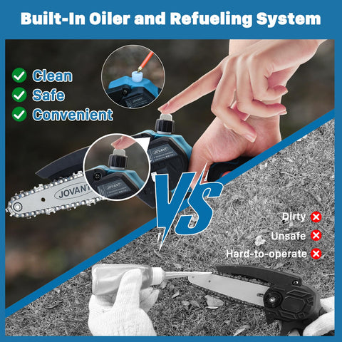 Jovant tool-free tensioning for quick, precise chain adjustments.