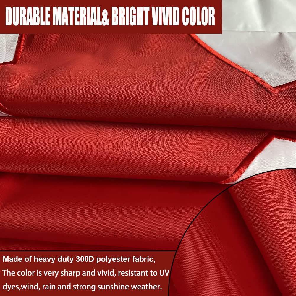 Joven Canada flag brass grommets enable secure mounting outdoors