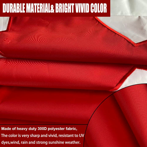 Joven Canada flag brass grommets enable secure mounting outdoors