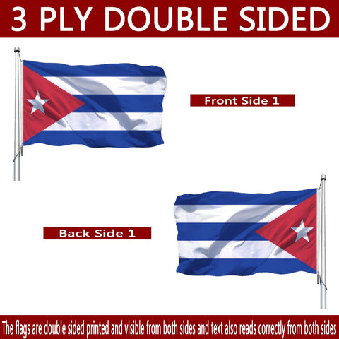 Joven 4x6 Cuban flag in durable polyester for outdoor use