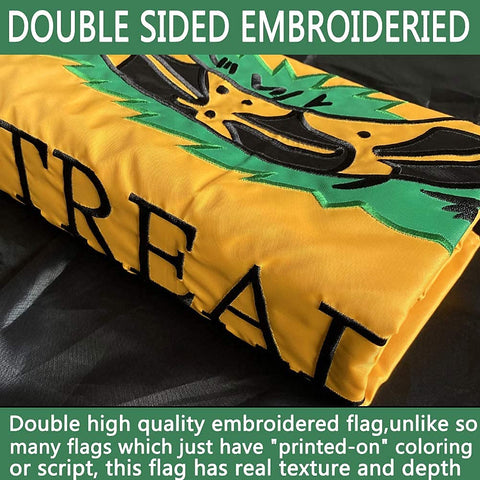 Joven Dont Tread on Me flag close-up embroidery detail highlighting craftsmanship