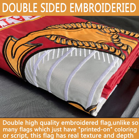 Fly end features four rows of reinforced stitching for wind resistance