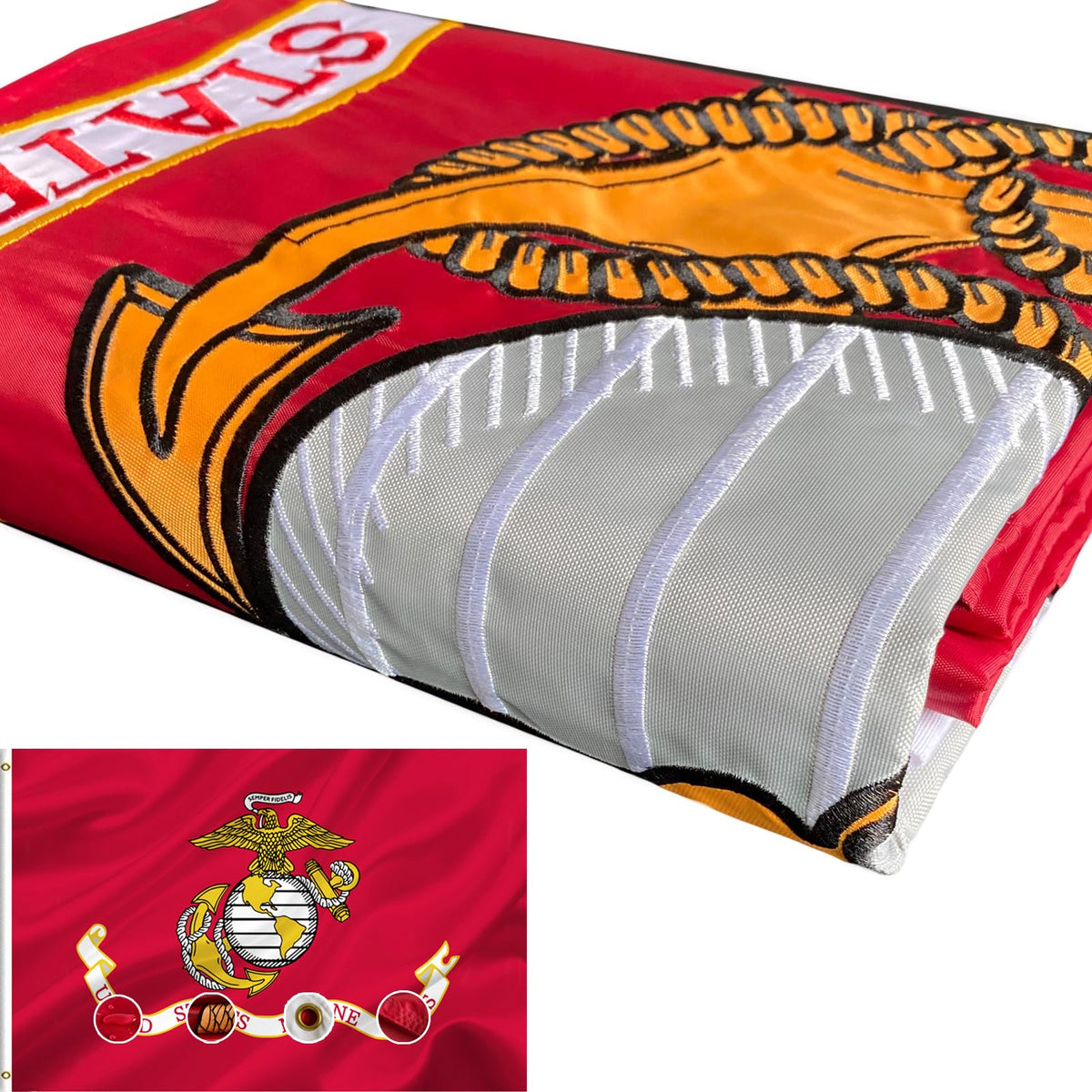 Joven Marine Corps flag double sided embroidery for bold outdoor display