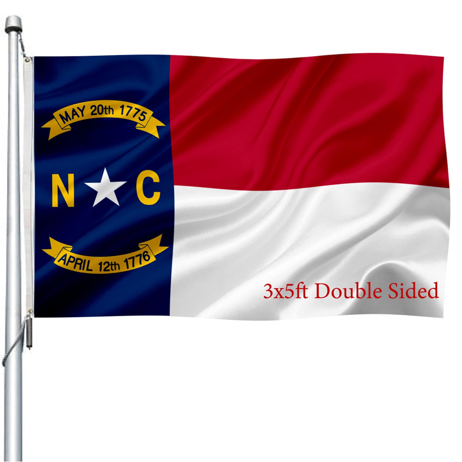 Joven NC state flag double-sided 3x5 for outdoor display.