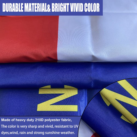 Joven NC flag suitable for outdoor and indoor display in yard or office.