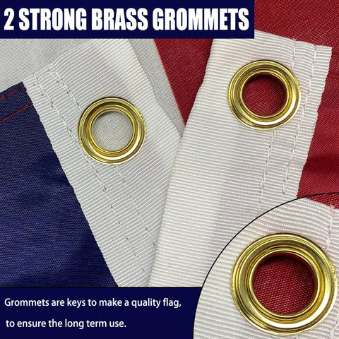 Joven flag with Oxford header for durable, stable installation.