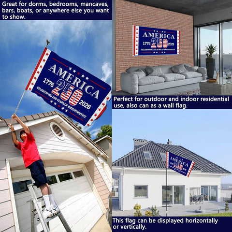 Joven patriotic yard flag swaying in breeze enhances curb appeal.