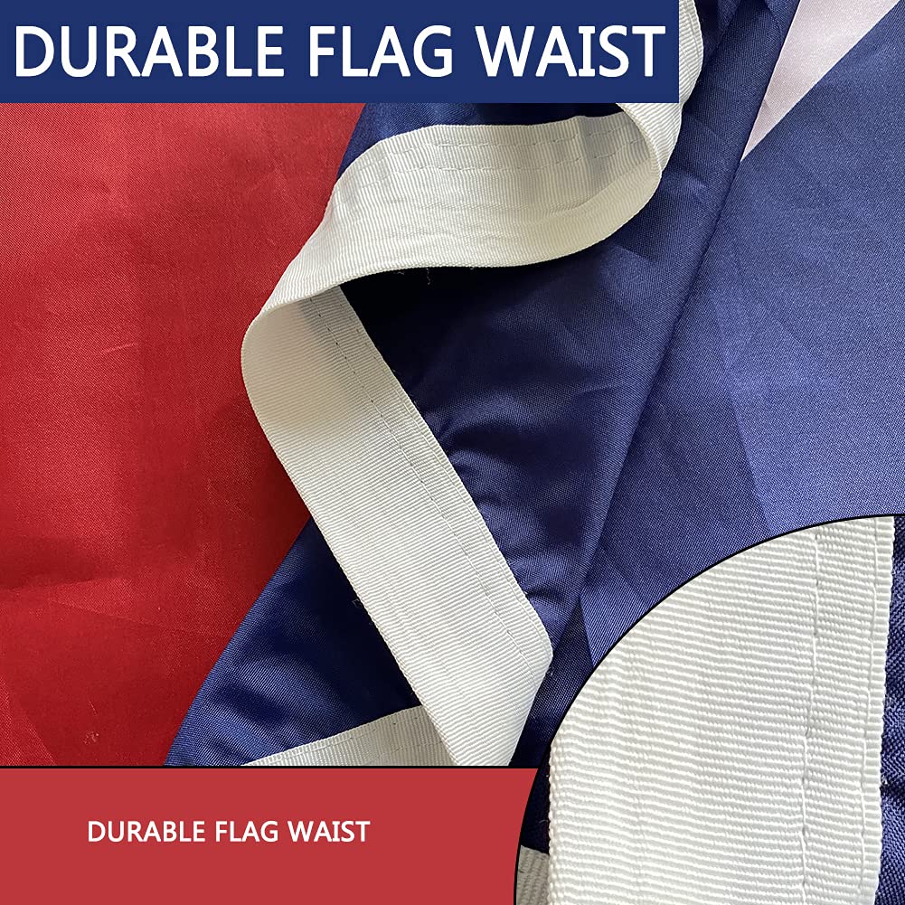 Close-up of Joven Texas flag fade-resistant polyester colors in sun.
