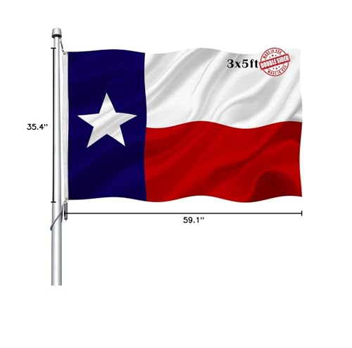 Joven Texas flag displayed indoors and outdoors for versatile use.