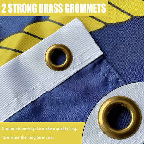 Joven US Navy flag with Oxford header reinforces durability during display.