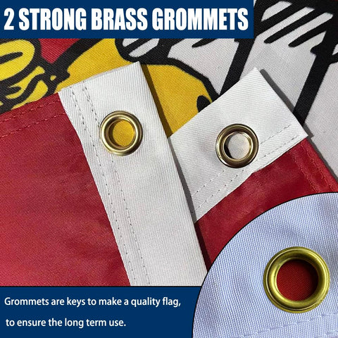 Joven USMC flag features four rows of stitching for longevity.