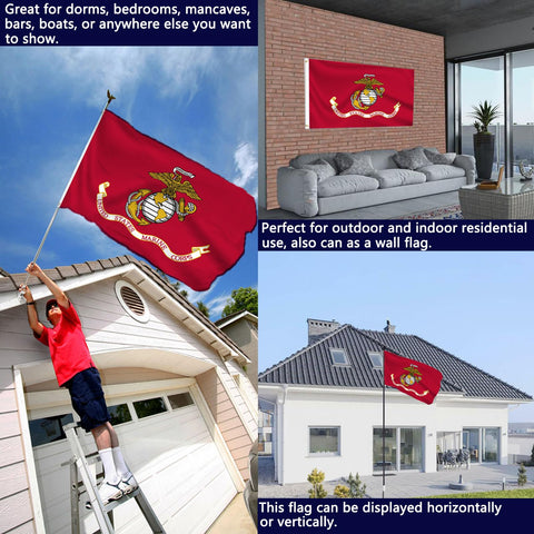 Joven USMC flag ideal for outdoor or indoor patriotic decor.