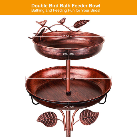 Joviyvay antique-bronze base adds stable, stylish centerpiece to lawns and patios.
