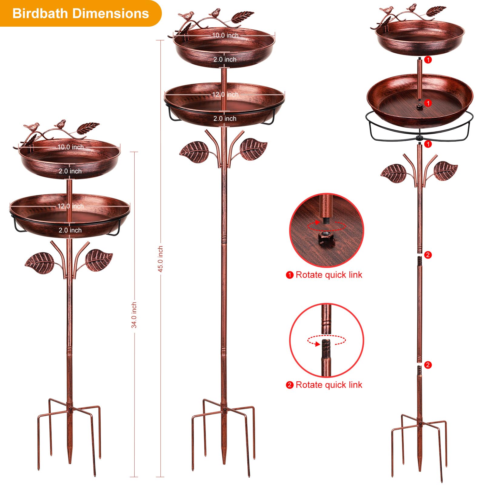 Joviyvay dual-use birdbath and feeder bowls invite birds to stop and snack.
