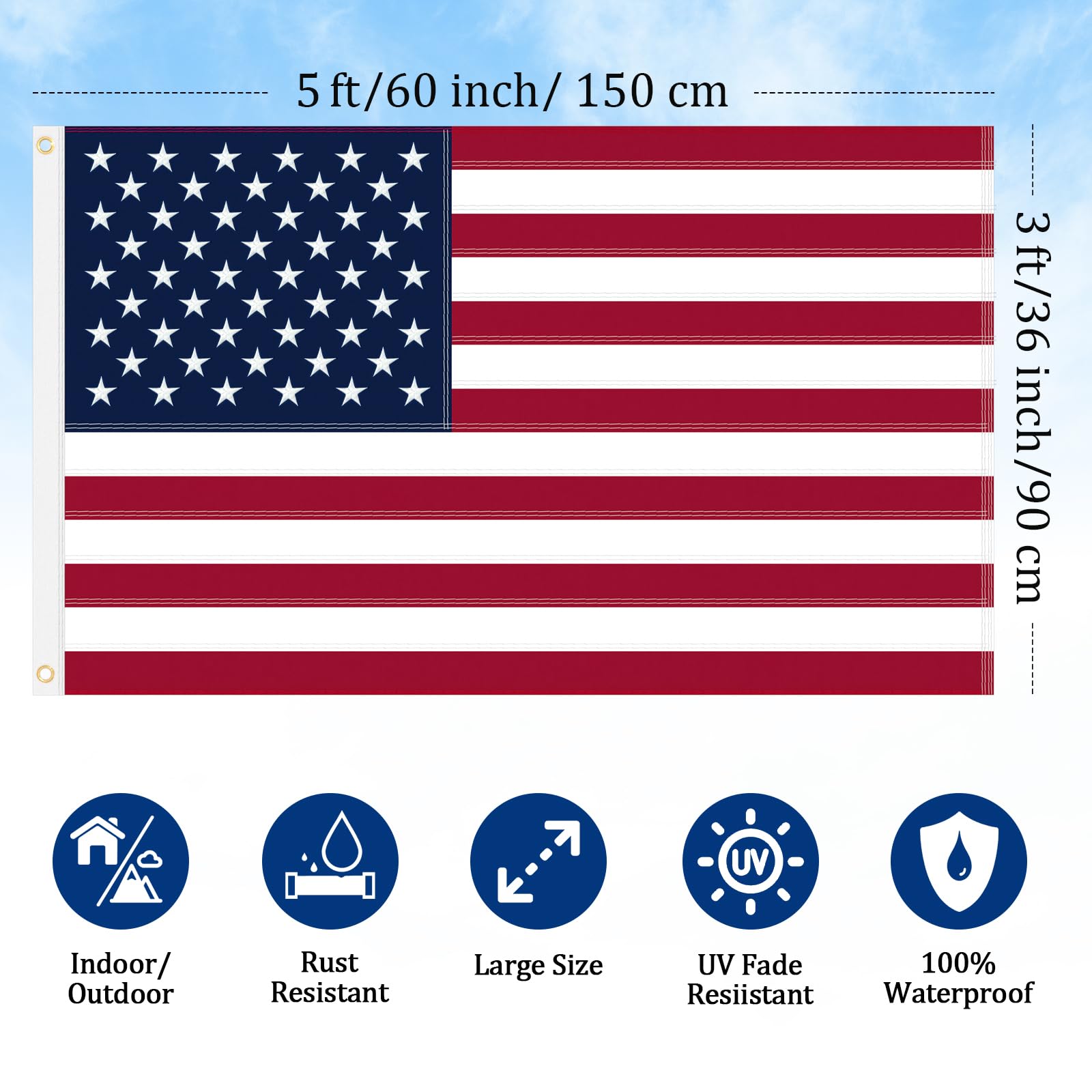 JOWHOL embroidered-stars closeup highlights premium detailing for durable outdoor use.